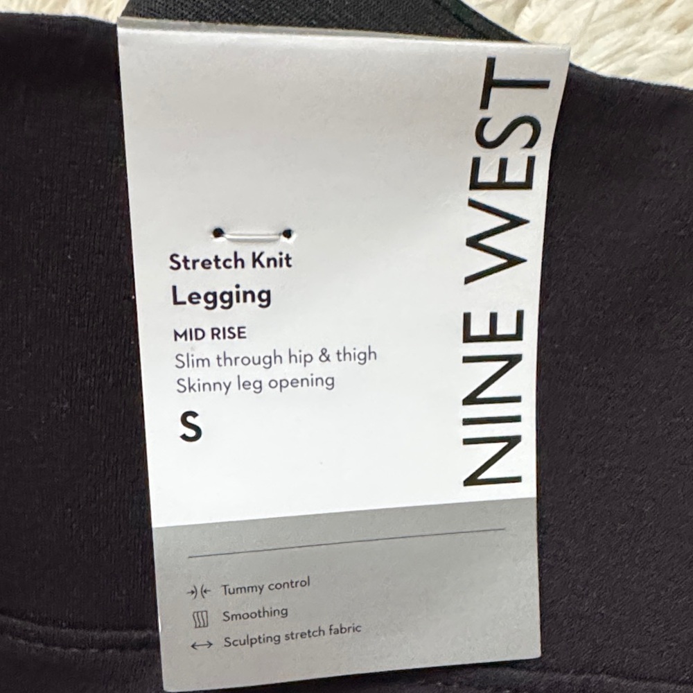 Nine West Stretch Knit Smoothing Leggings 💗 Black - Picture 9 of 12